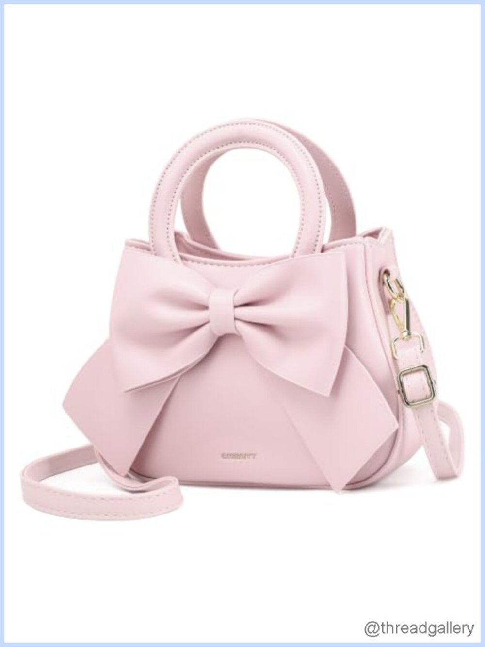 Vegan Leather Crossbody Bag with Bow Knot and Top Handle